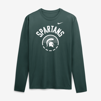 Men's Nike Green Michigan State Spartans 2026 Courtside Basketball Shootaround Legend Dri-FIT Long Sleeve T-Shirt