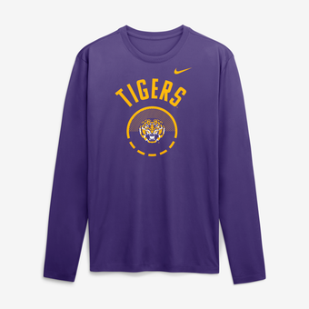Men's Nike Purple LSU Tigers 2026 Courtside Basketball Shootaround Legend Dri-FIT Long Sleeve T-Shirt