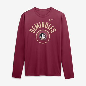 Men's Nike Garnet Florida State Seminoles 2026 Courtside Basketball Shootaround Legend Dri-FIT Long Sleeve T-Shirt