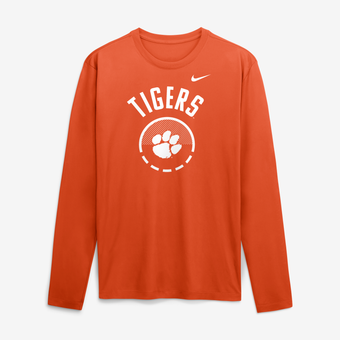 Men's Nike Orange Clemson Tigers 2026 Courtside Basketball Shootaround Legend Dri-FIT Long Sleeve T-Shirt
