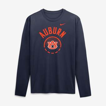 Men's Nike Navy Auburn Tigers 2026 Courtside Basketball Shootaround Legend Dri-FIT Long Sleeve T-Shirt