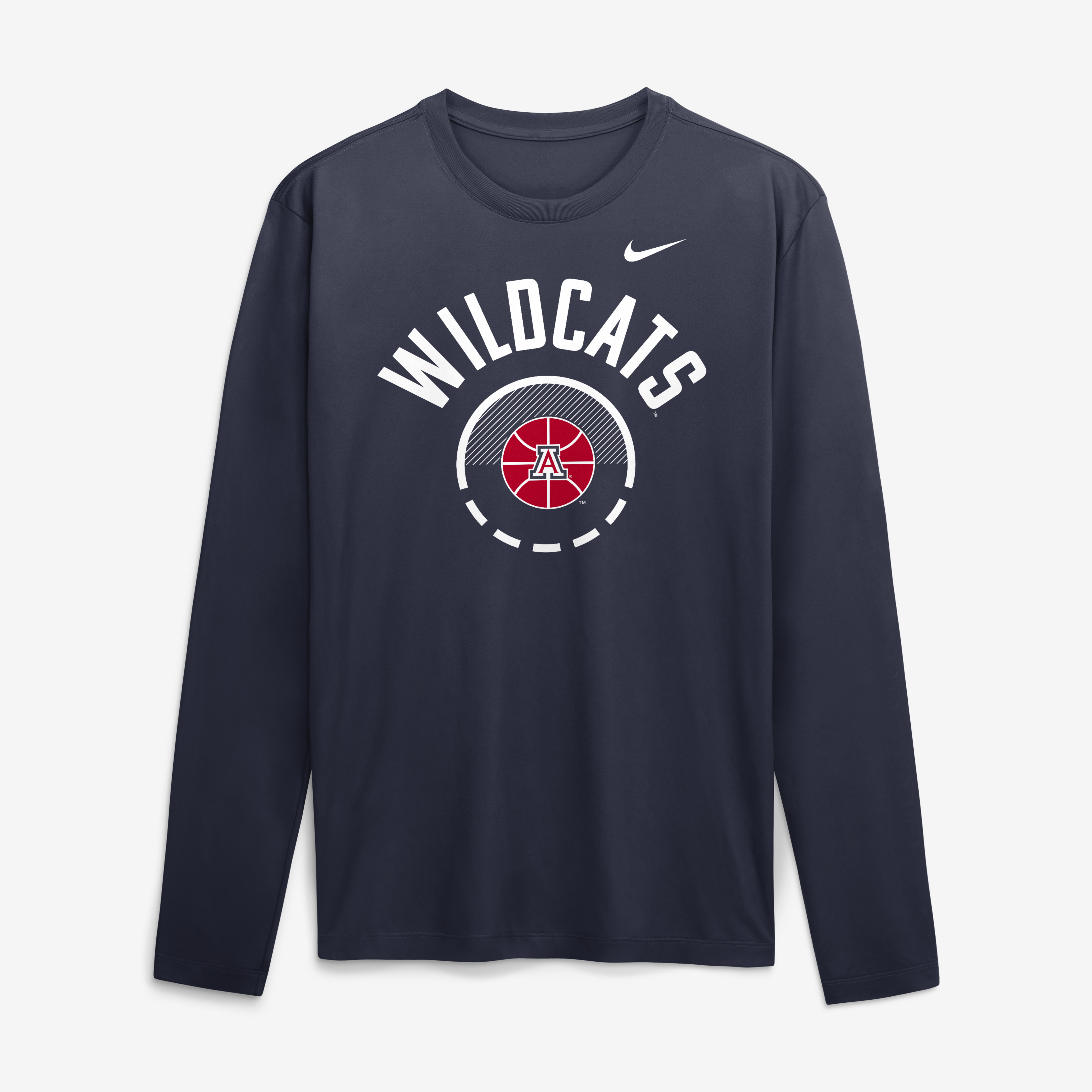 Men's Nike Navy Arizona Wildcats 2026 Courtside Basketball Shootaround Legend Dri-FIT Long Sleeve T-Shirt