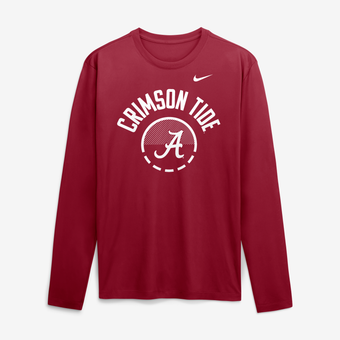 Men's Nike Crimson Alabama Crimson Tide 2026 Courtside Basketball Shootaround Legend Dri-FIT Long Sleeve T-Shirt