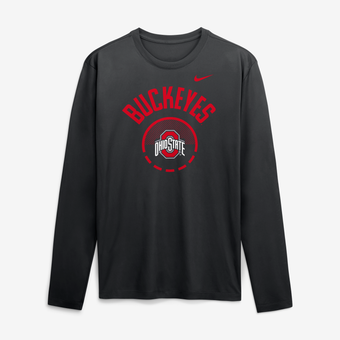 Men's Nike Black Ohio State Buckeyes 2026 Courtside Basketball Shootaround Legend Dri-FIT Long Sleeve T-Shirt
