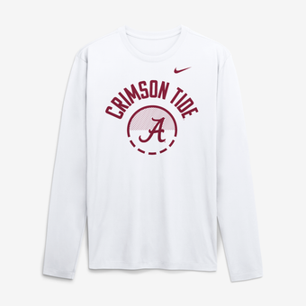 Men's Nike White Alabama Crimson Tide 2026 Courtside Basketball Shootaround Legend Dri-FIT Long Sleeve T-Shirt