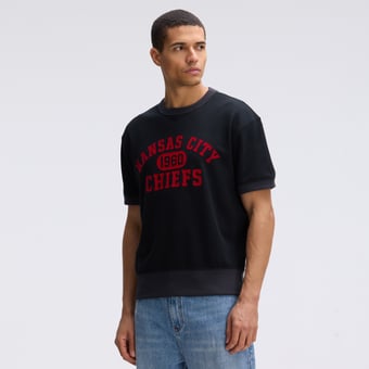 Fanatics Black Kansas City Chiefs IconicFleece Short Sleeve Sweatshirt