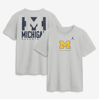 Men's Jordan Brand  Gray Michigan Wolverines Courtside Dri-FIT T-Shirt