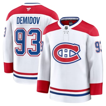 Men's Fanatics Ivan Demidov White Montreal Canadiens Away Premium Jersey