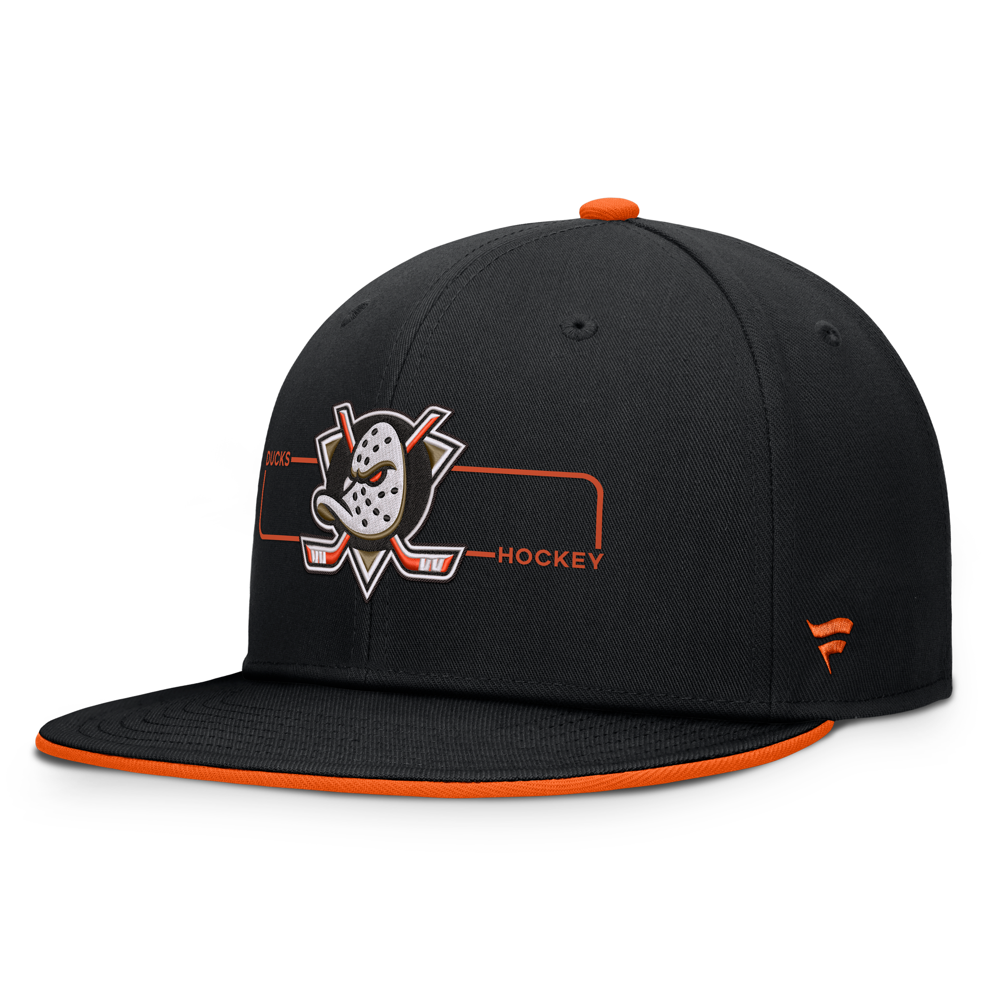 Men's Fanatics Black/Orange Anaheim Ducks Authentic Pro Rink Snapback Hat