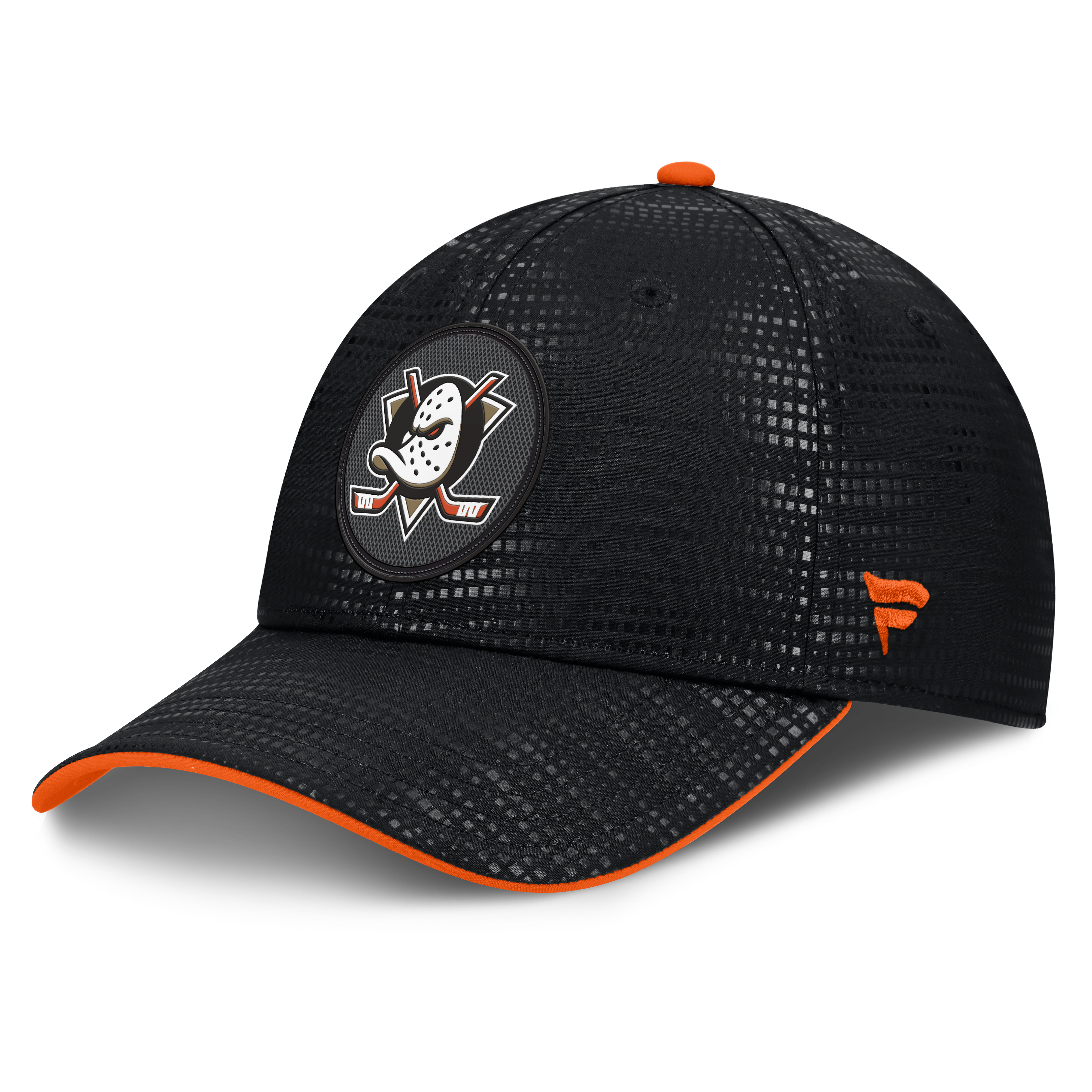 Men's Fanatics Black Anaheim Ducks Authentic Pro Rink Debossed Stretch Fit Hat
