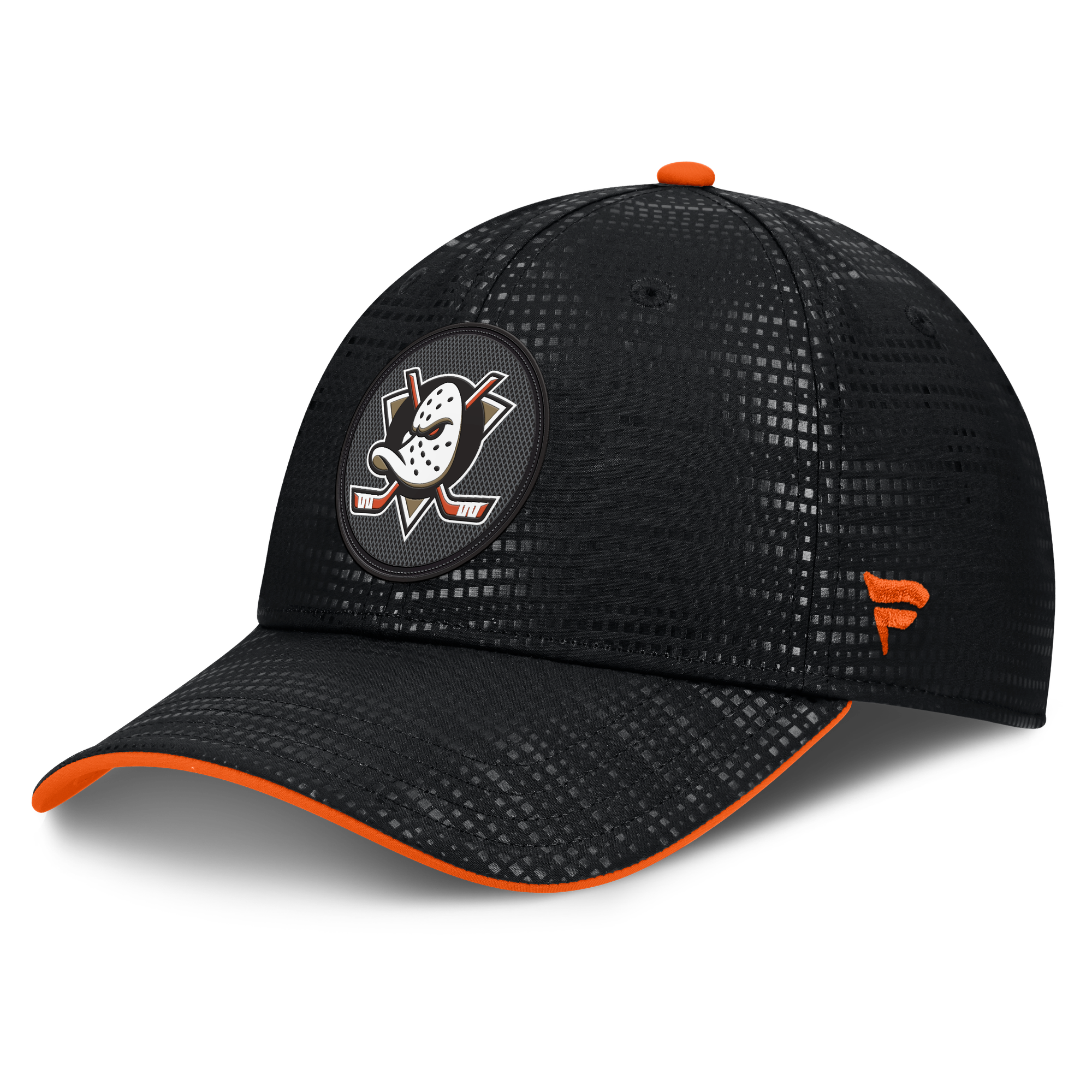 Men's Fanatics Black Anaheim Ducks Authentic Pro Rink Debossed Stretch Fit Hat