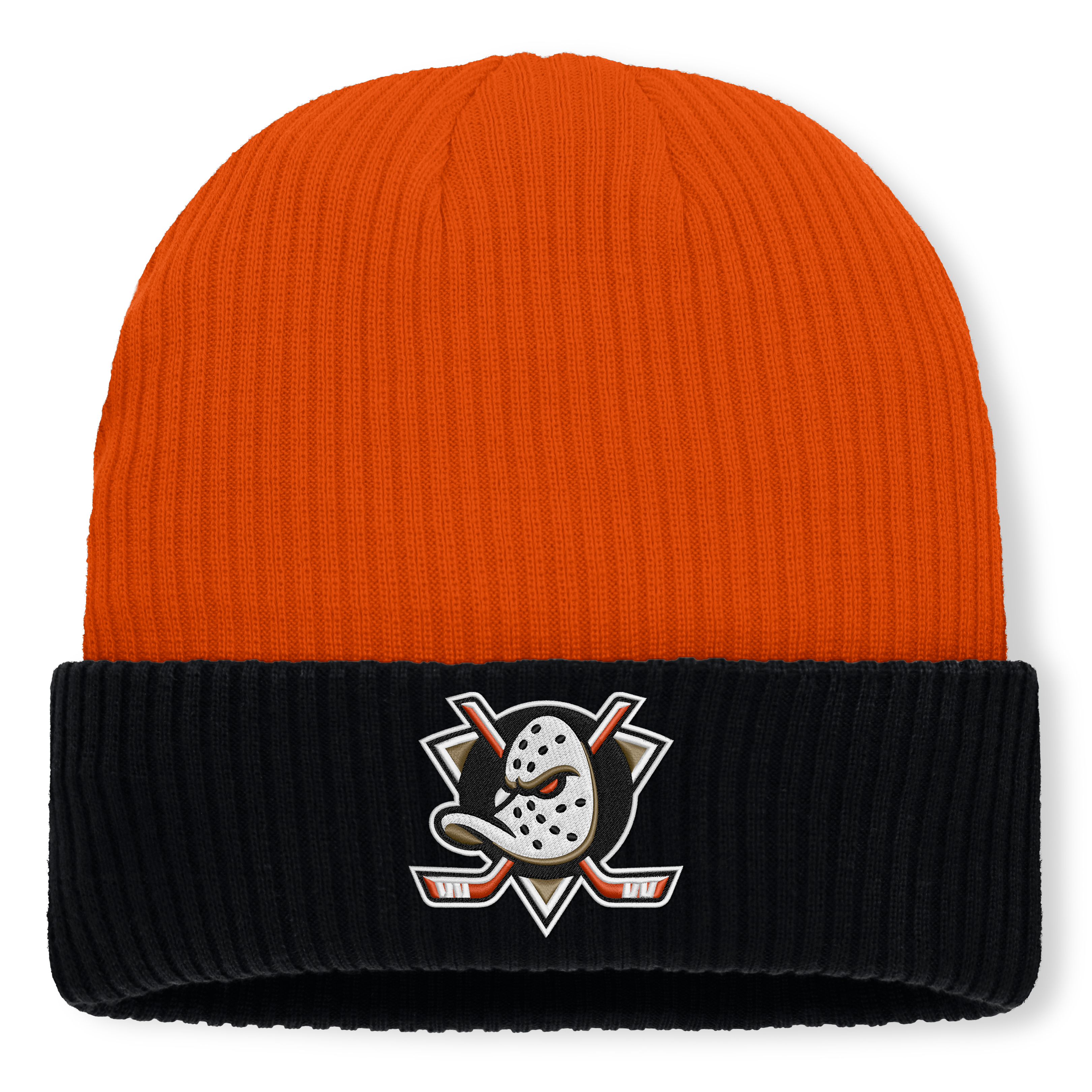 Men's Fanatics Orange/Black Anaheim Ducks Authentic Pro Rink Cuffed Knit Hat
