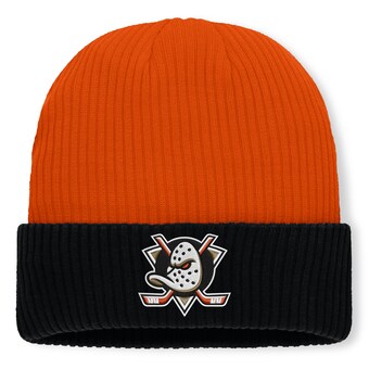 Men's Fanatics Orange/Black Anaheim Ducks Authentic Pro Rink Cuffed Knit Hat