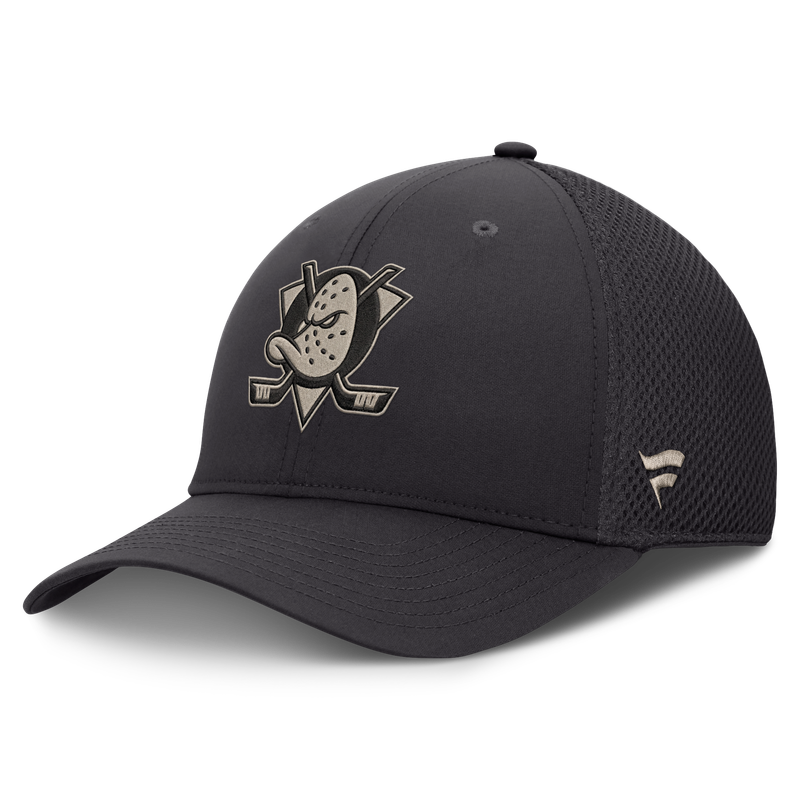 Men's Fanatics Charcoal Anaheim Ducks Road Meshback Stretch Hat