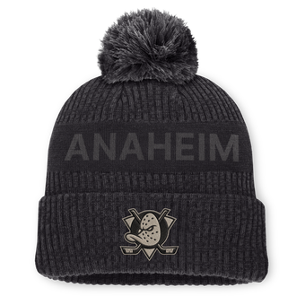 Men's Fanatics Charcoal Anaheim Ducks Road Phantom Cuffed Knit Hat with Pom