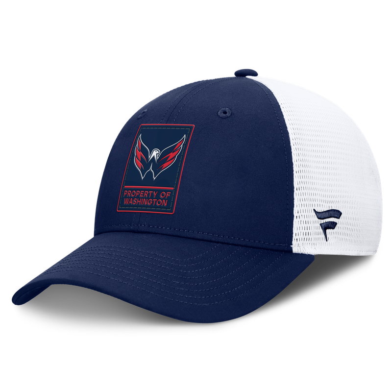 Men's Fanatics Navy/White Washington Capitals Authentic Pro Train Meshback Adjustable Hat