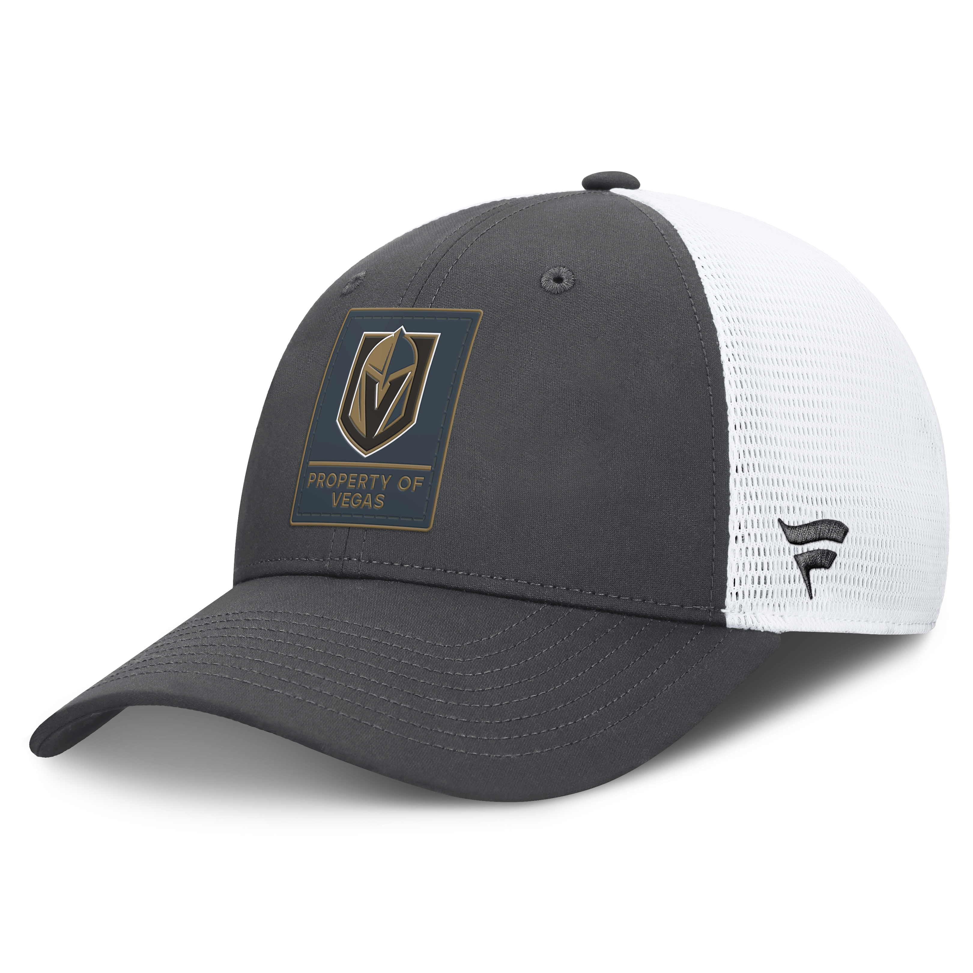 Men's Fanatics Charcoal/White Vegas Golden Knights Authentic Pro Train Meshback Adjustable Hat