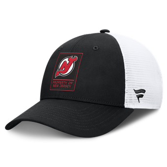 Men's Fanatics Black/White New Jersey Devils Authentic Pro Train Meshback Adjustable Hat