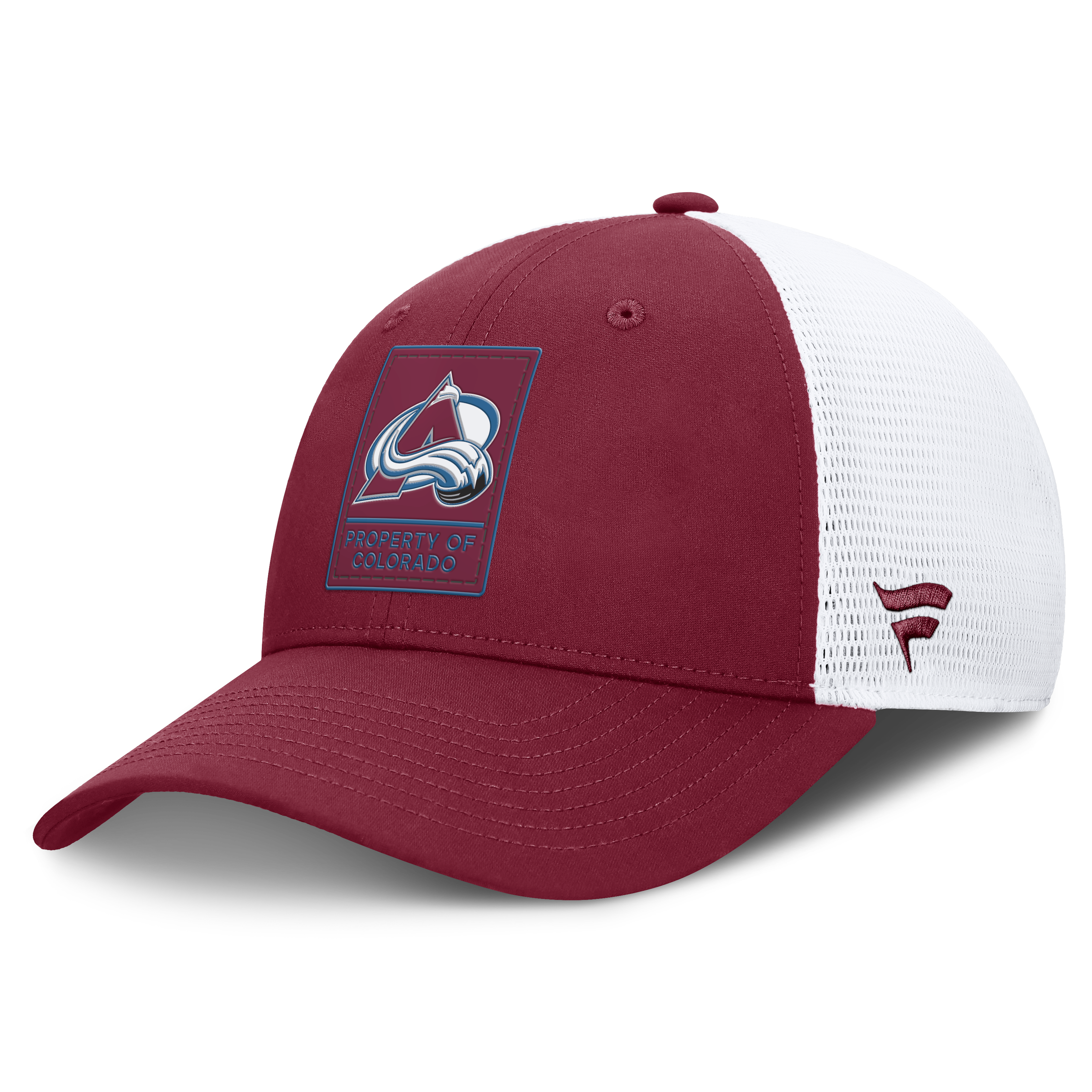 Men's Fanatics Burgundy/White Colorado Avalanche Authentic Pro Train Meshback Adjustable Hat