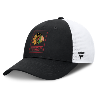 Men's Fanatics Black/White Chicago Blackhawks Authentic Pro Train Meshback Adjustable Hat