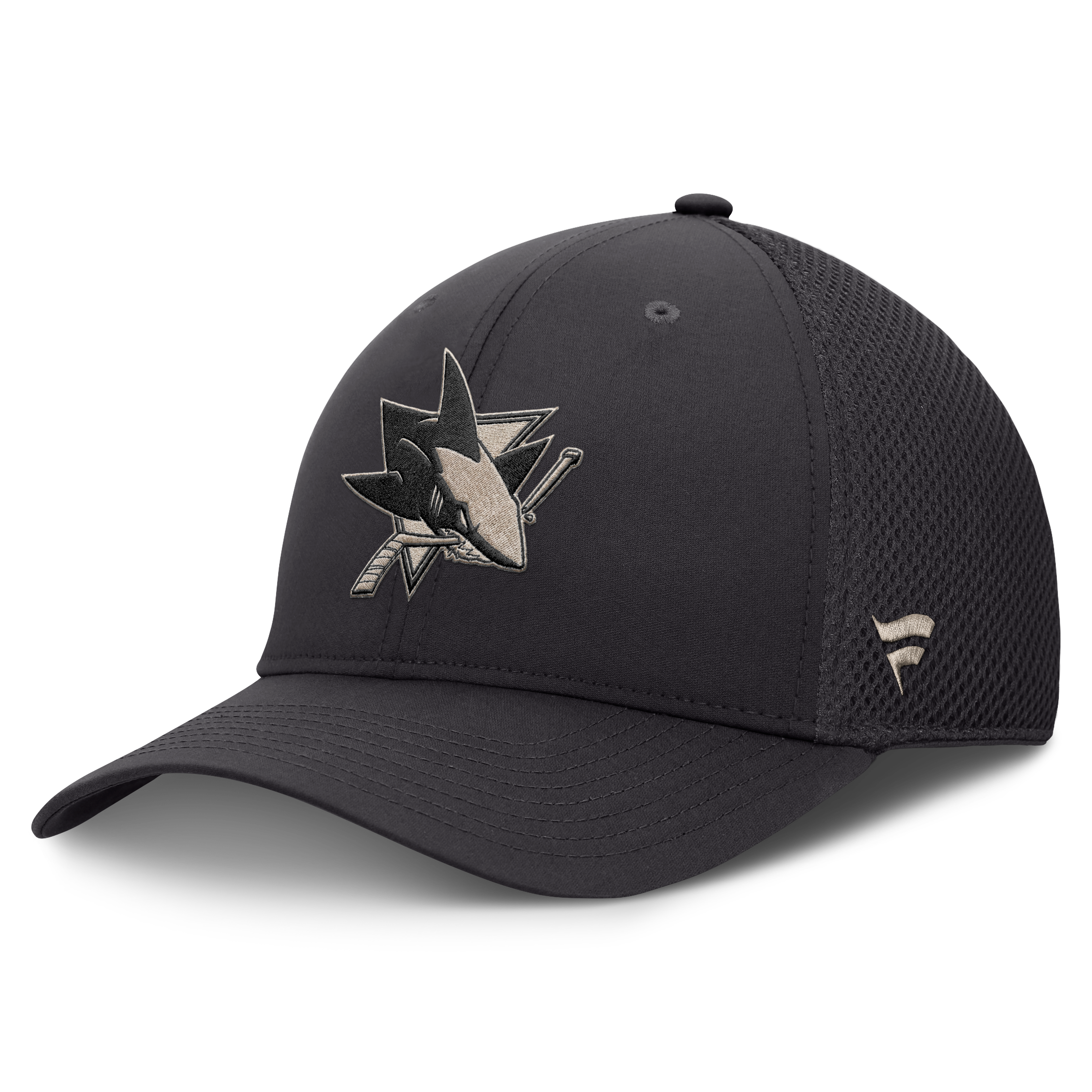 Men's Fanatics Charcoal San Jose Sharks Road Meshback Stretch Hat