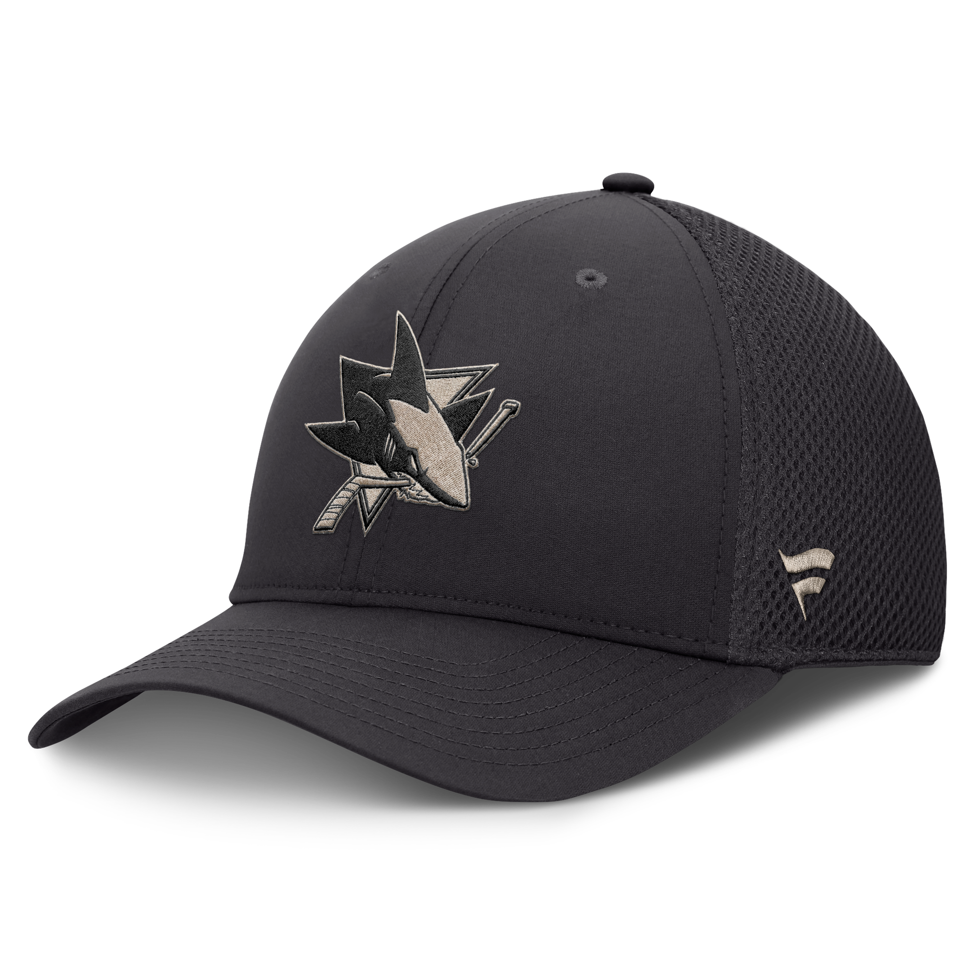 Men's Fanatics Charcoal San Jose Sharks Road Meshback Stretch Hat