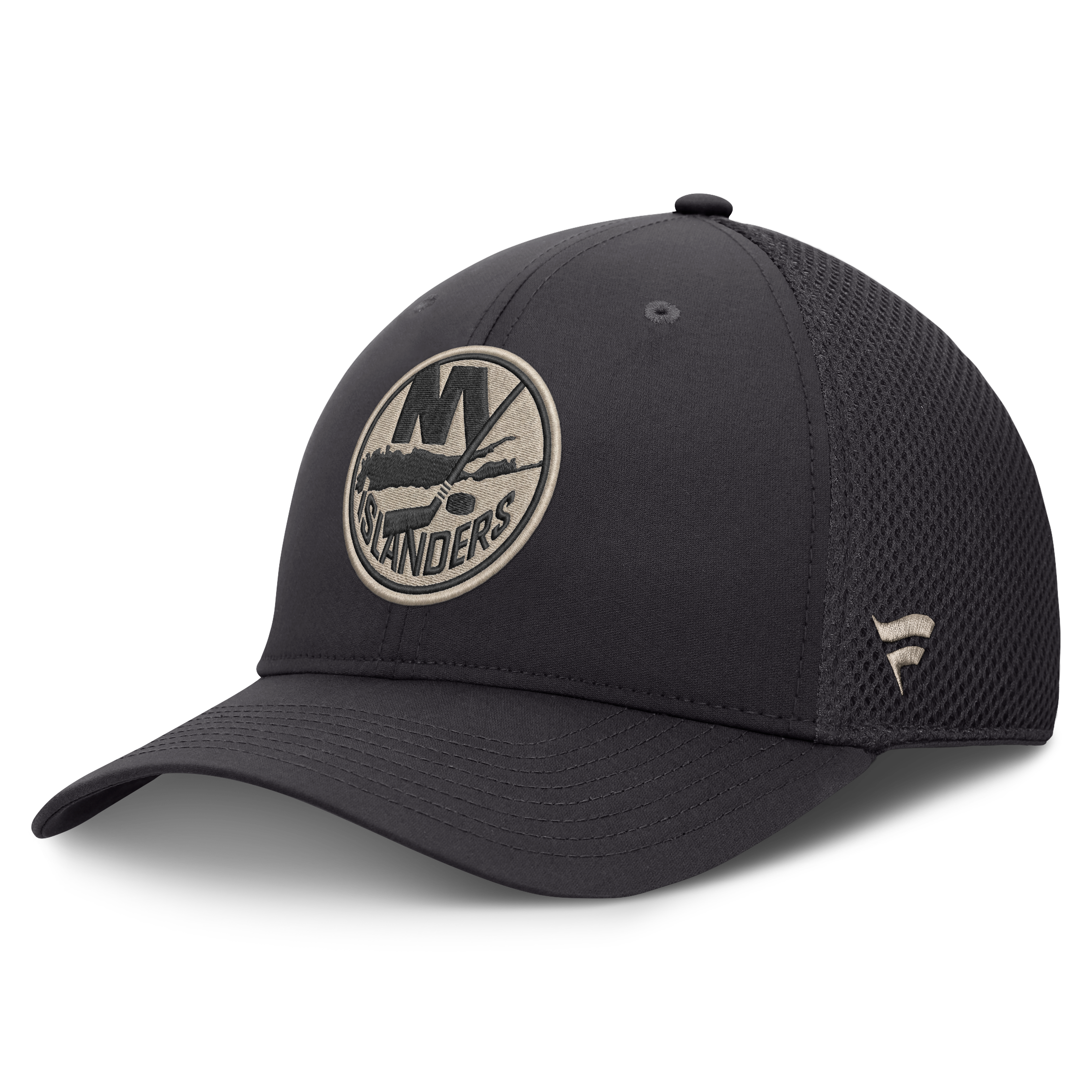 Men's Fanatics Charcoal New York Islanders Road Meshback Stretch Hat