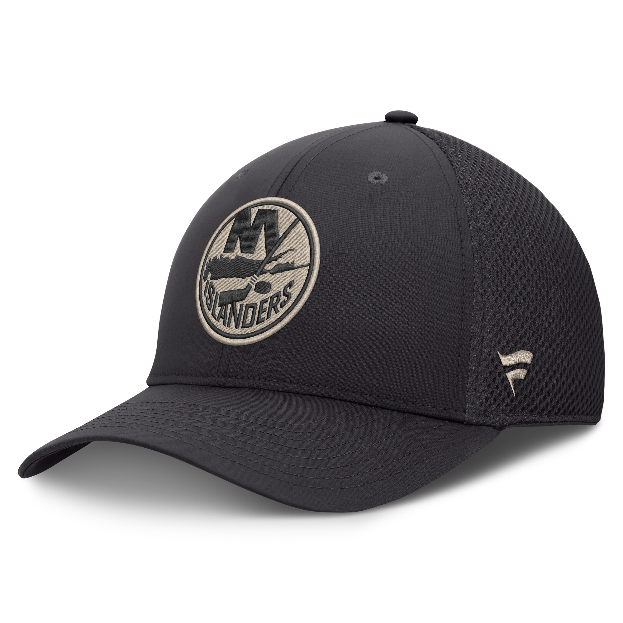 Men's Fanatics Charcoal New York Islanders Road Meshback Stretch Hat