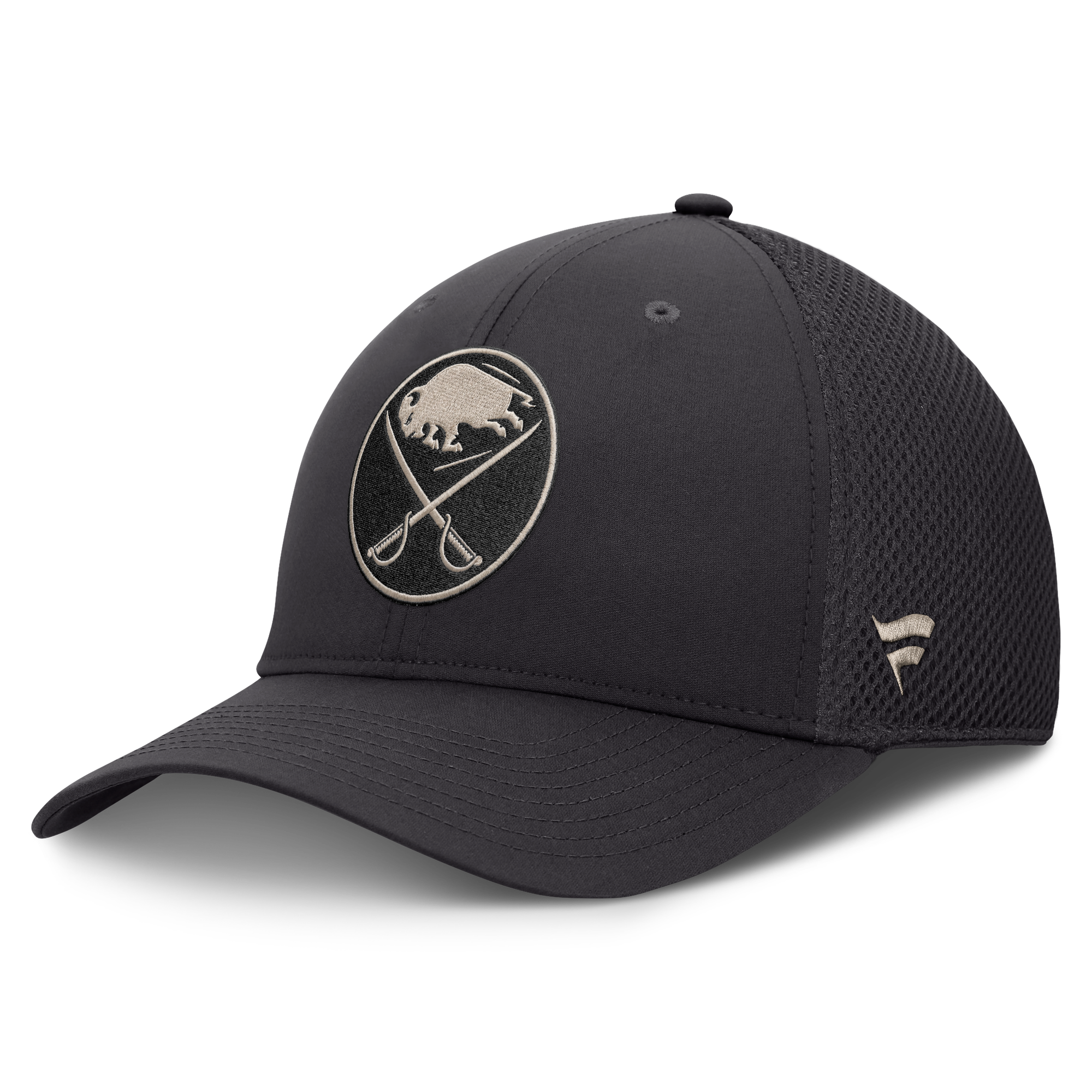 Men's Fanatics Charcoal Buffalo Sabres Road Meshback Stretch Hat