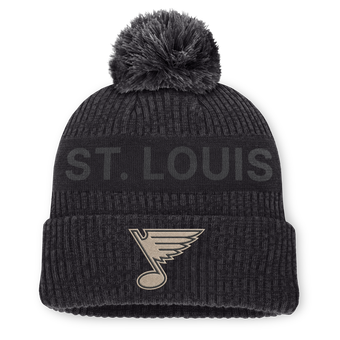 Men's Fanatics Charcoal St. Louis Blues Road Phantom Cuffed Knit Hat with Pom
