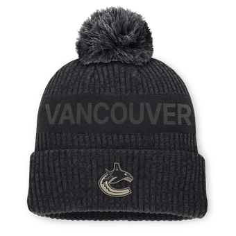 Men's Fanatics Charcoal Vancouver Canucks Road Phantom Cuffed Knit Hat with Pom