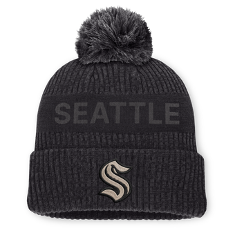 Men's Fanatics Charcoal Seattle Kraken Road Phantom Cuffed Knit Hat with Pom