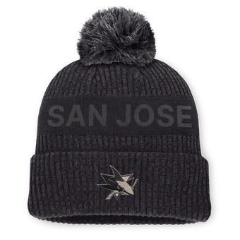 Men's Fanatics Charcoal San Jose Sharks Road Phantom Cuffed Knit Hat with Pom