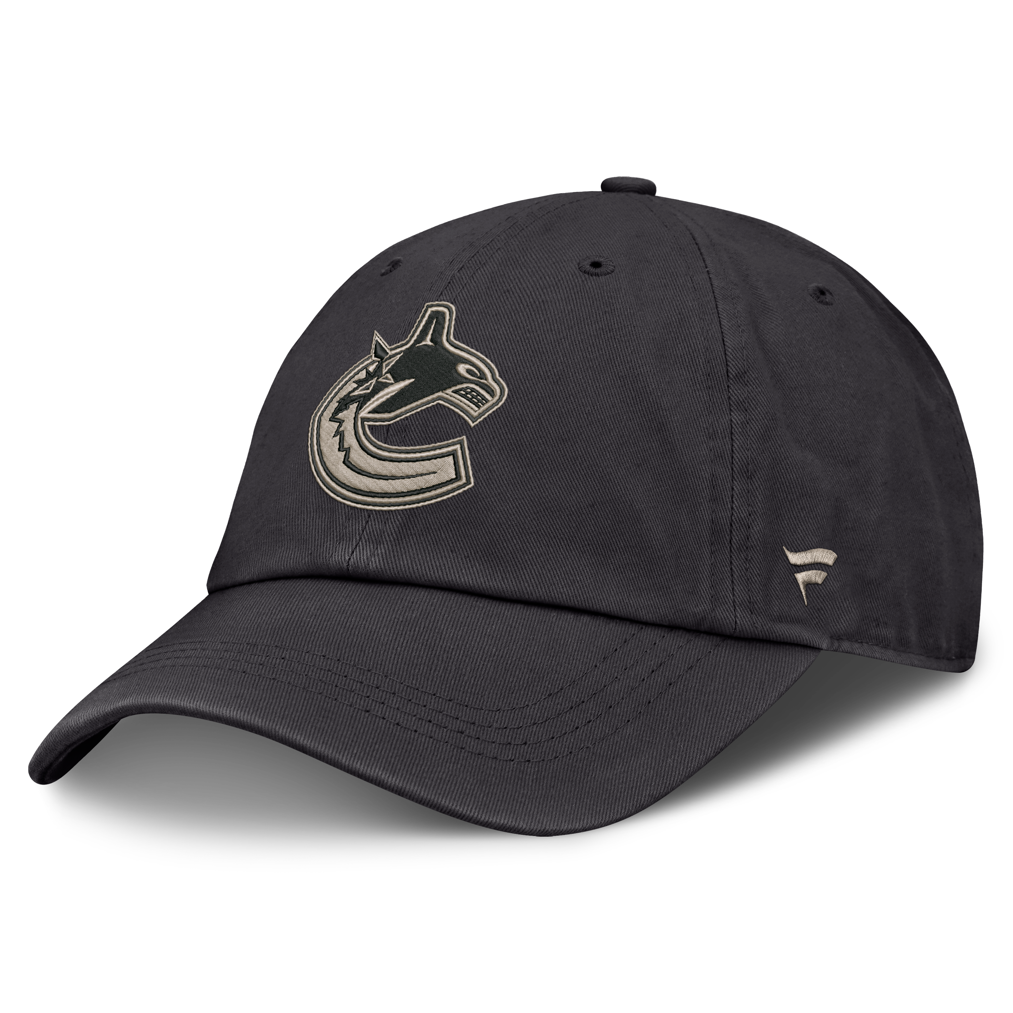 Men's Fanatics Charcoal Vancouver Canucks Road Phantom Washed Adjustable Hat