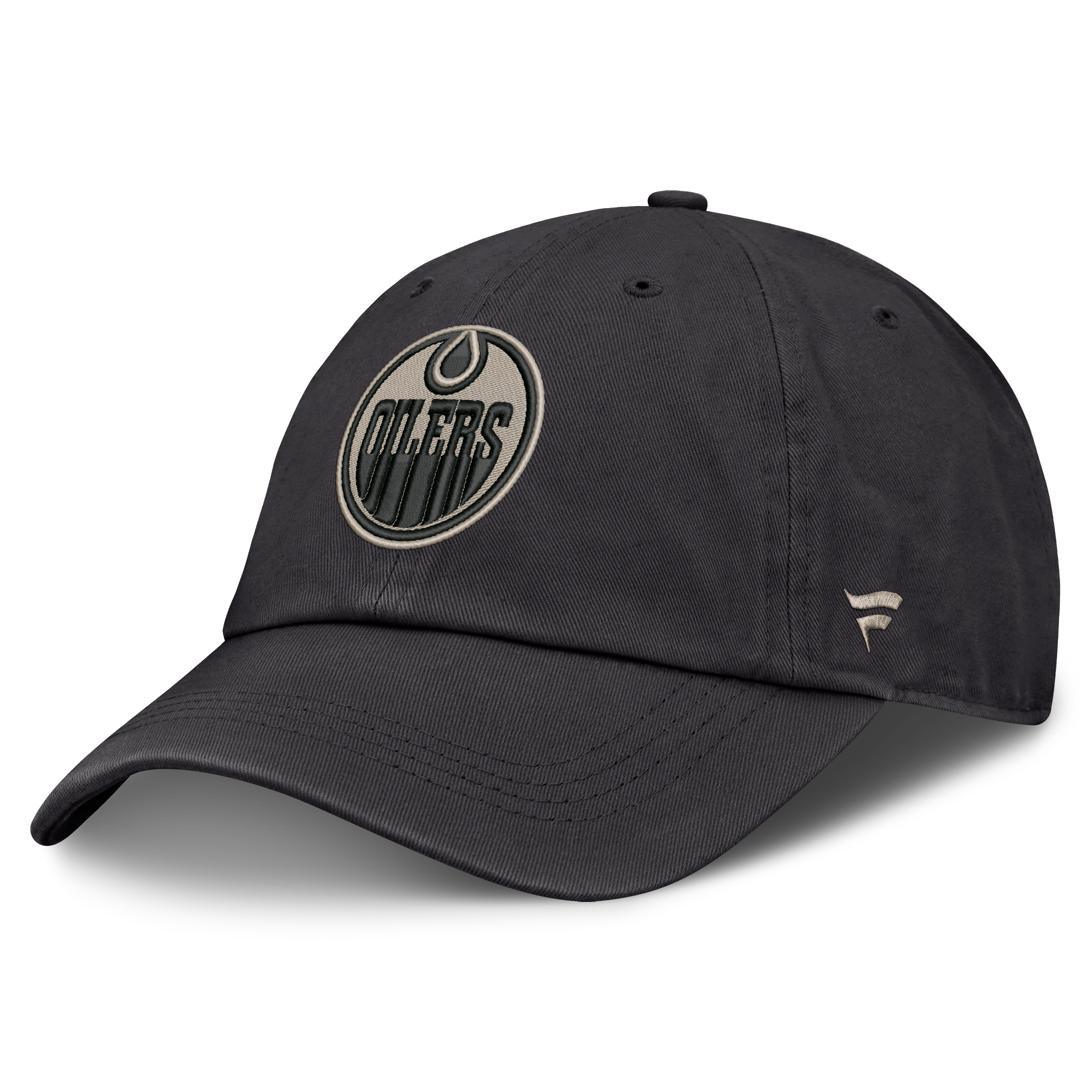 Men's Fanatics Charcoal Edmonton Oilers Road Phantom Washed Adjustable Hat