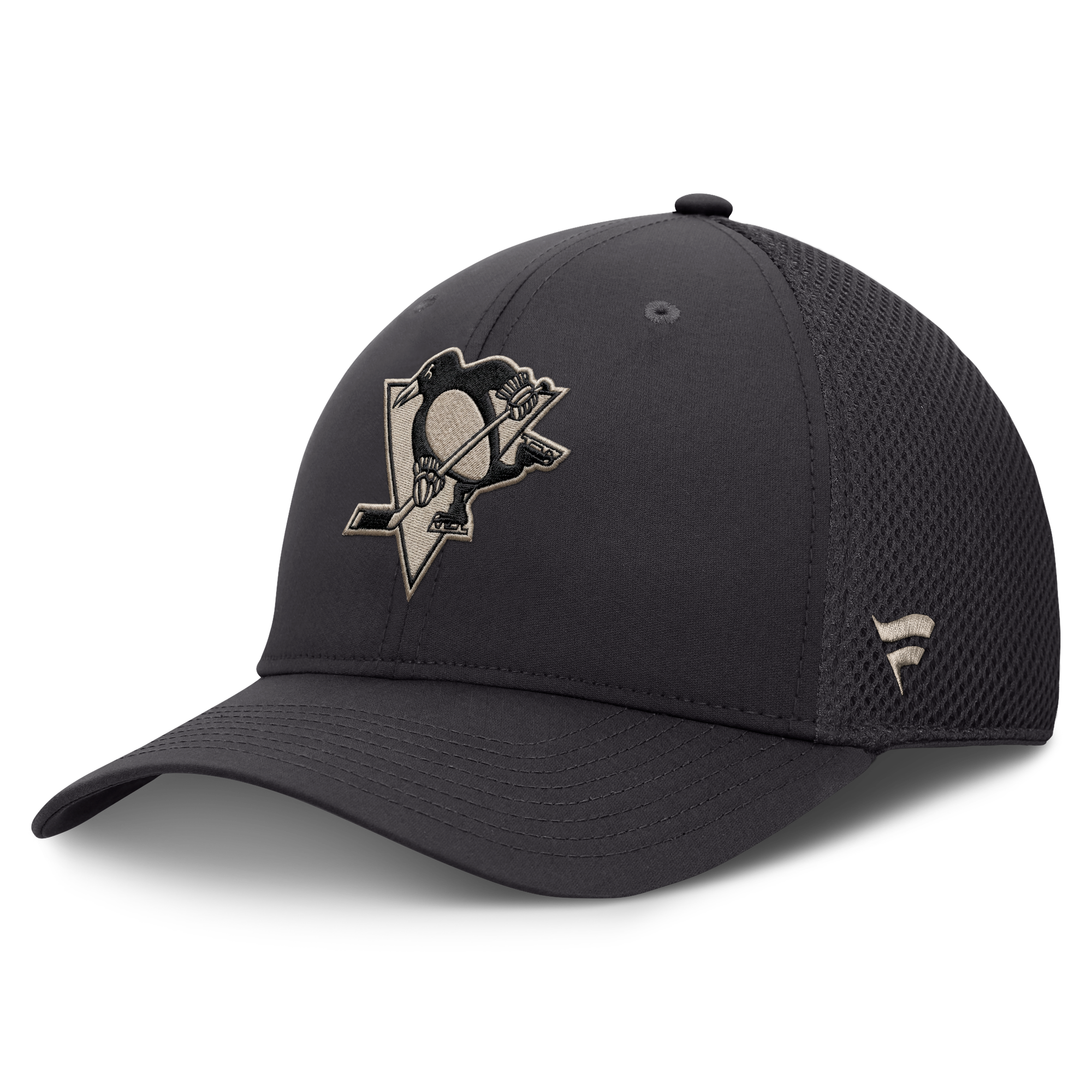 Men's Fanatics Charcoal Pittsburgh Penguins Road Meshback Stretch Hat