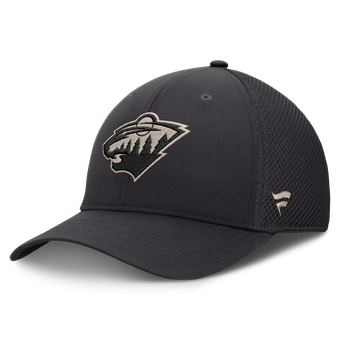 Men's Fanatics Charcoal Minnesota Wild Authentic Pro Road Meshback Stretch Hat