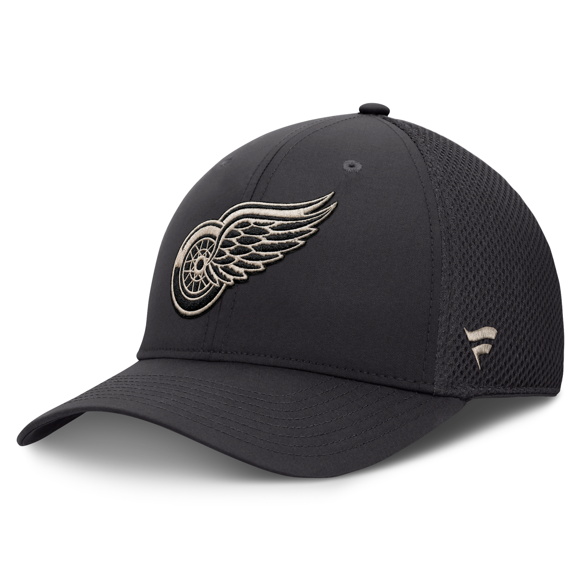Men's Fanatics Charcoal Detroit Red Wings Road Meshback Stretch Hat