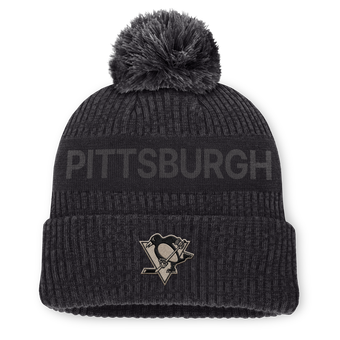 Men's Fanatics Charcoal Pittsburgh Penguins Road Phantom Cuffed Knit Hat with Pom