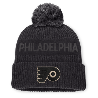 Men's Fanatics Charcoal Philadelphia Flyers Road Phantom Cuffed Knit Hat with Pom