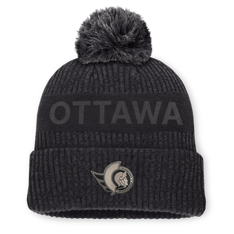 Men's Fanatics Charcoal Ottawa Senators Road Phantom Cuffed Knit Hat with Pom