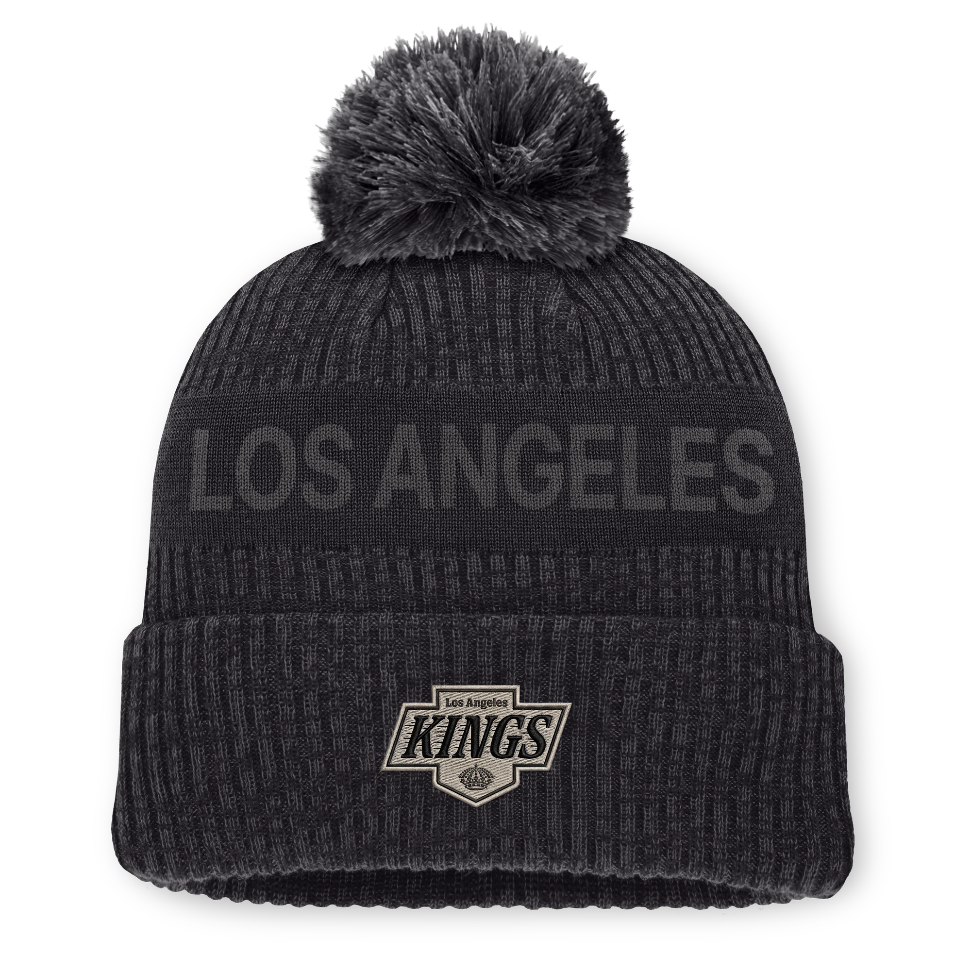 Men's Fanatics Charcoal Los Angeles Kings Road Phantom Cuffed Knit Hat with Pom