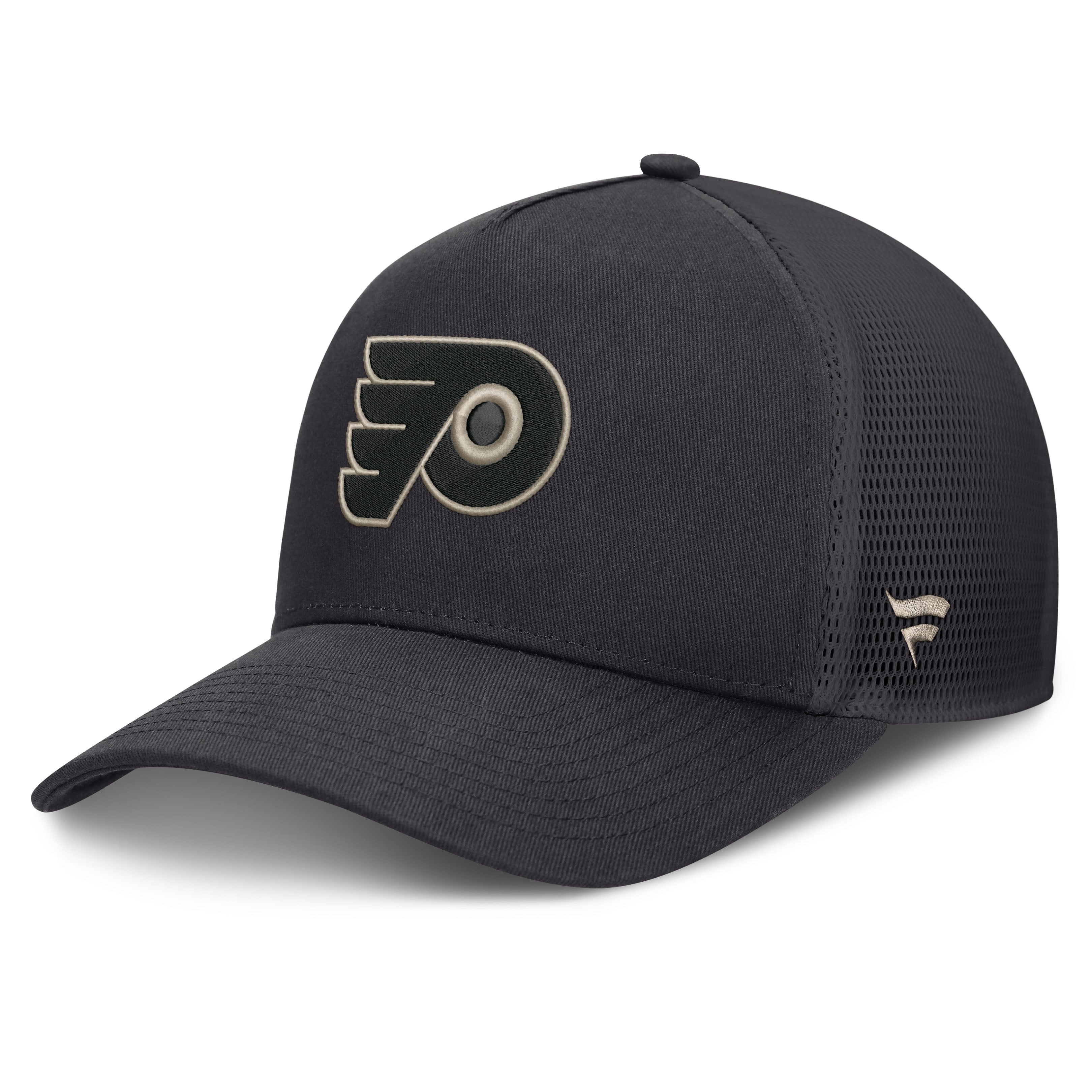 Men's Fanatics Charcoal Philadelphia Flyers Road Soft Wash A-Frame Meshback Hat