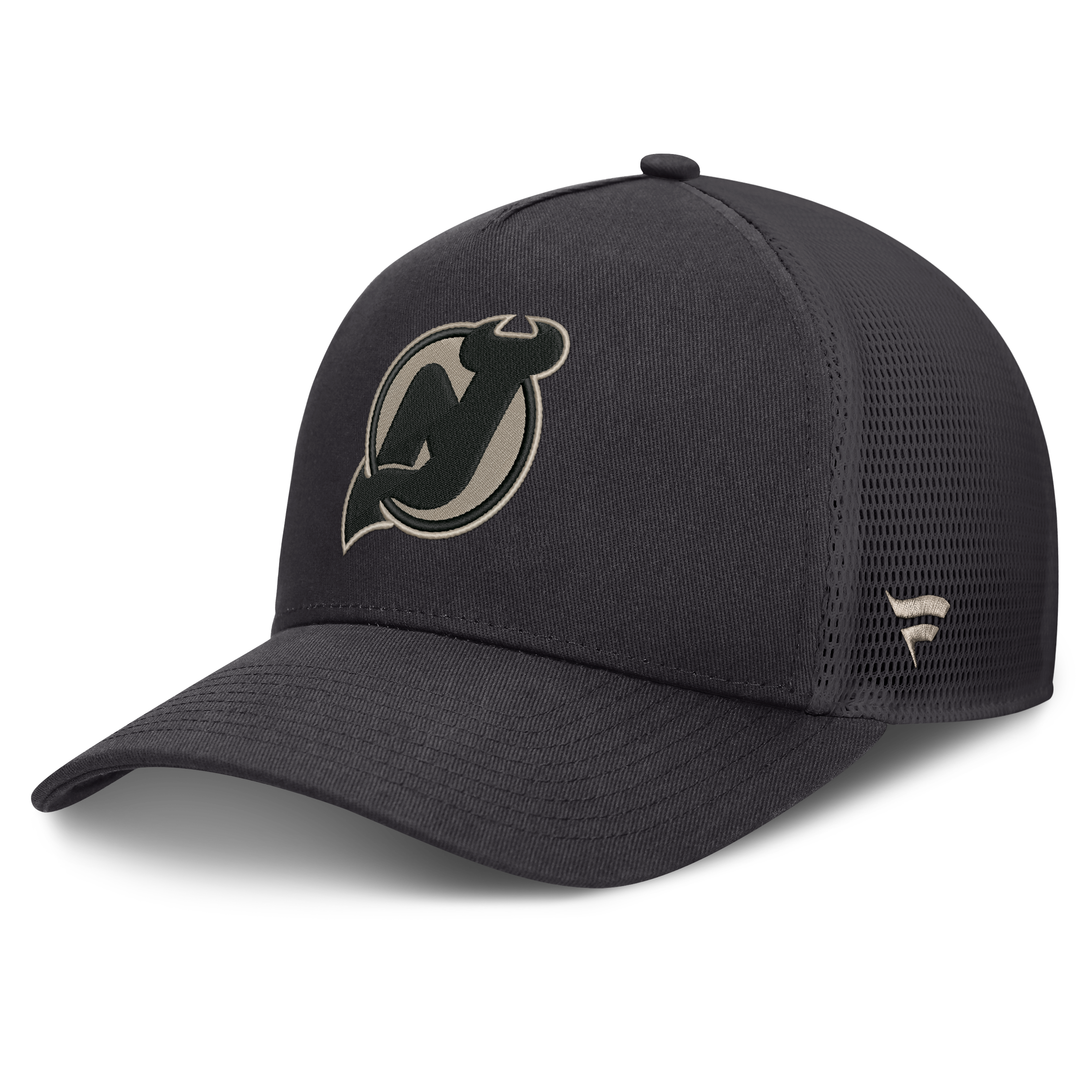 Men's Fanatics Charcoal New Jersey Devils Road Soft Wash A-Frame Meshback Hat