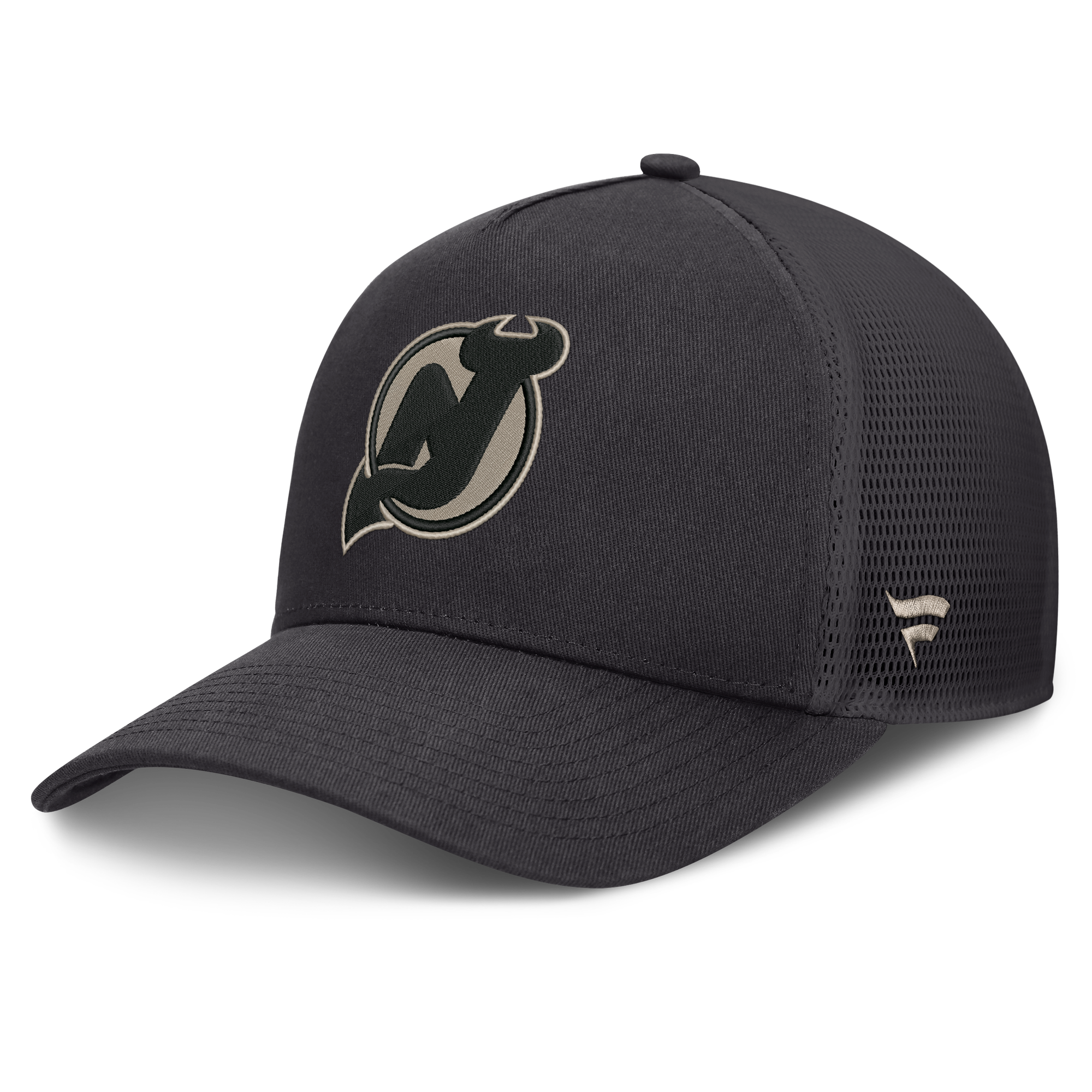 Men's Fanatics Charcoal New Jersey Devils Road Soft Wash A-Frame Meshback Hat