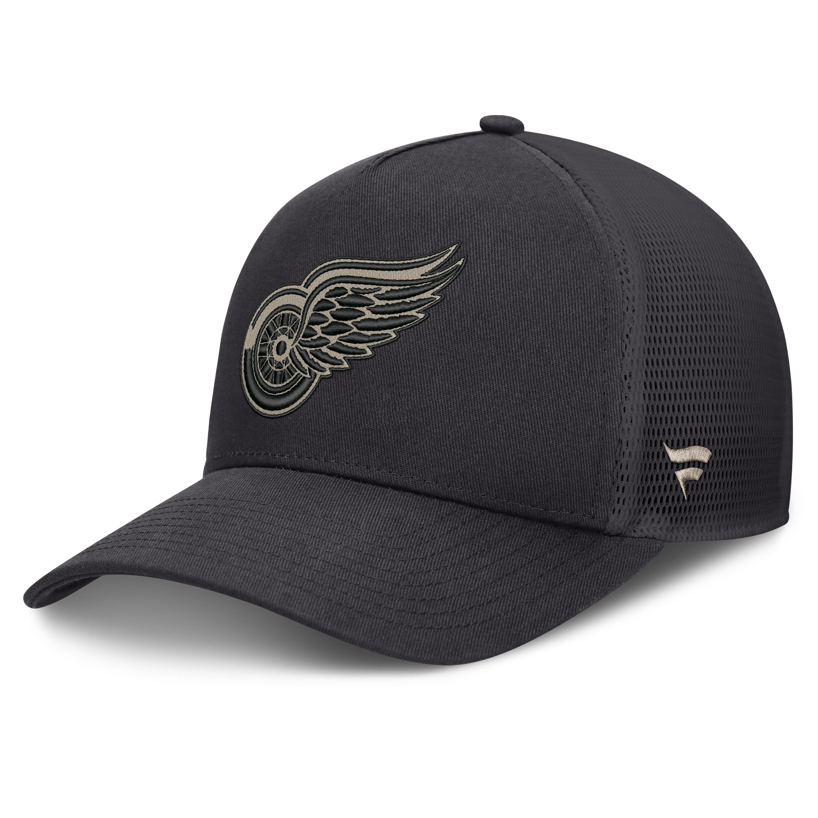Men's Fanatics Charcoal Detroit Red Wings Road Soft Wash A-Frame Meshback Hat