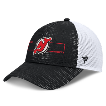 Men's Fanatics Black New Jersey Devils Authentic Pro Rink Boxed Logo Trucker Hat