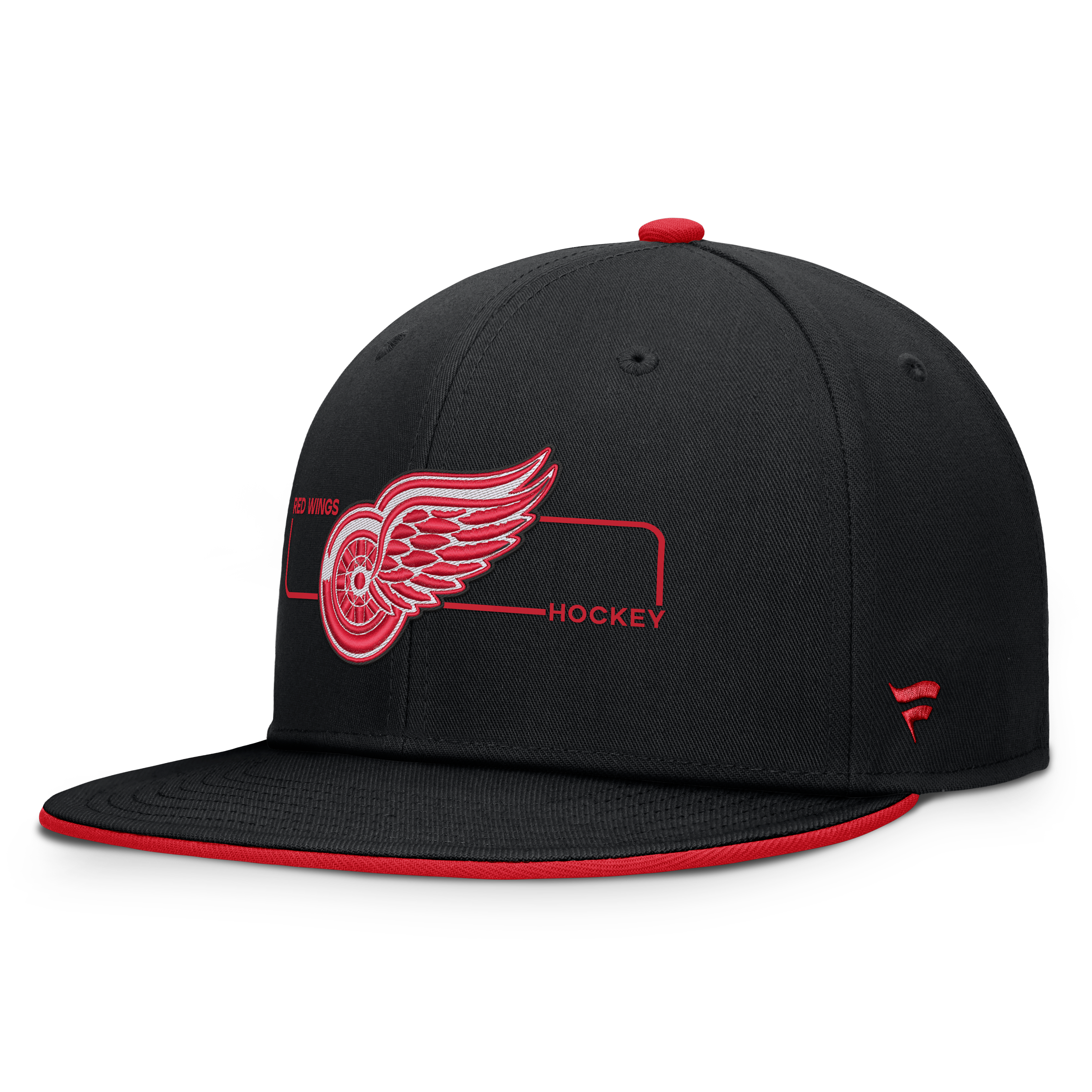 Men's Fanatics Black Detroit Red Wings Authentic Pro Rink Snapback Hat