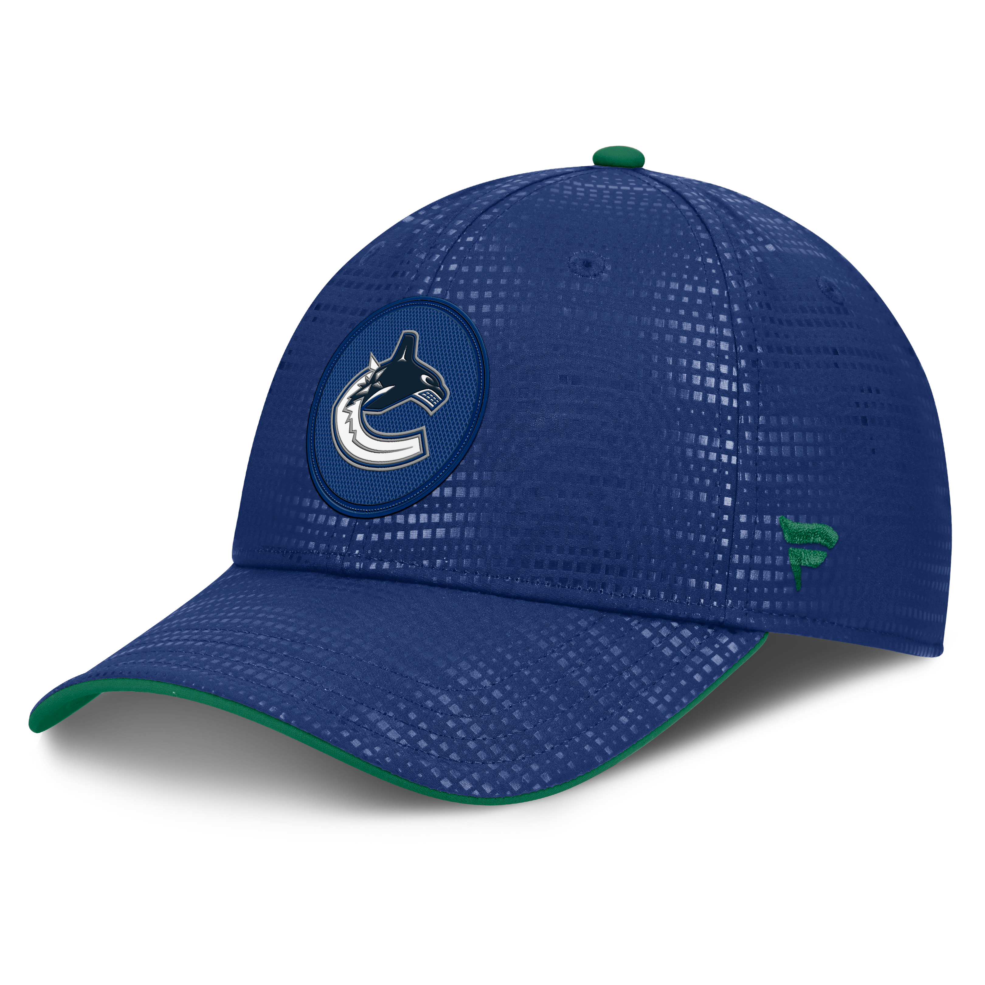 Men's Fanatics Blue Vancouver Canucks Authentic Pro Rink Debossed Stretch Fit Hat