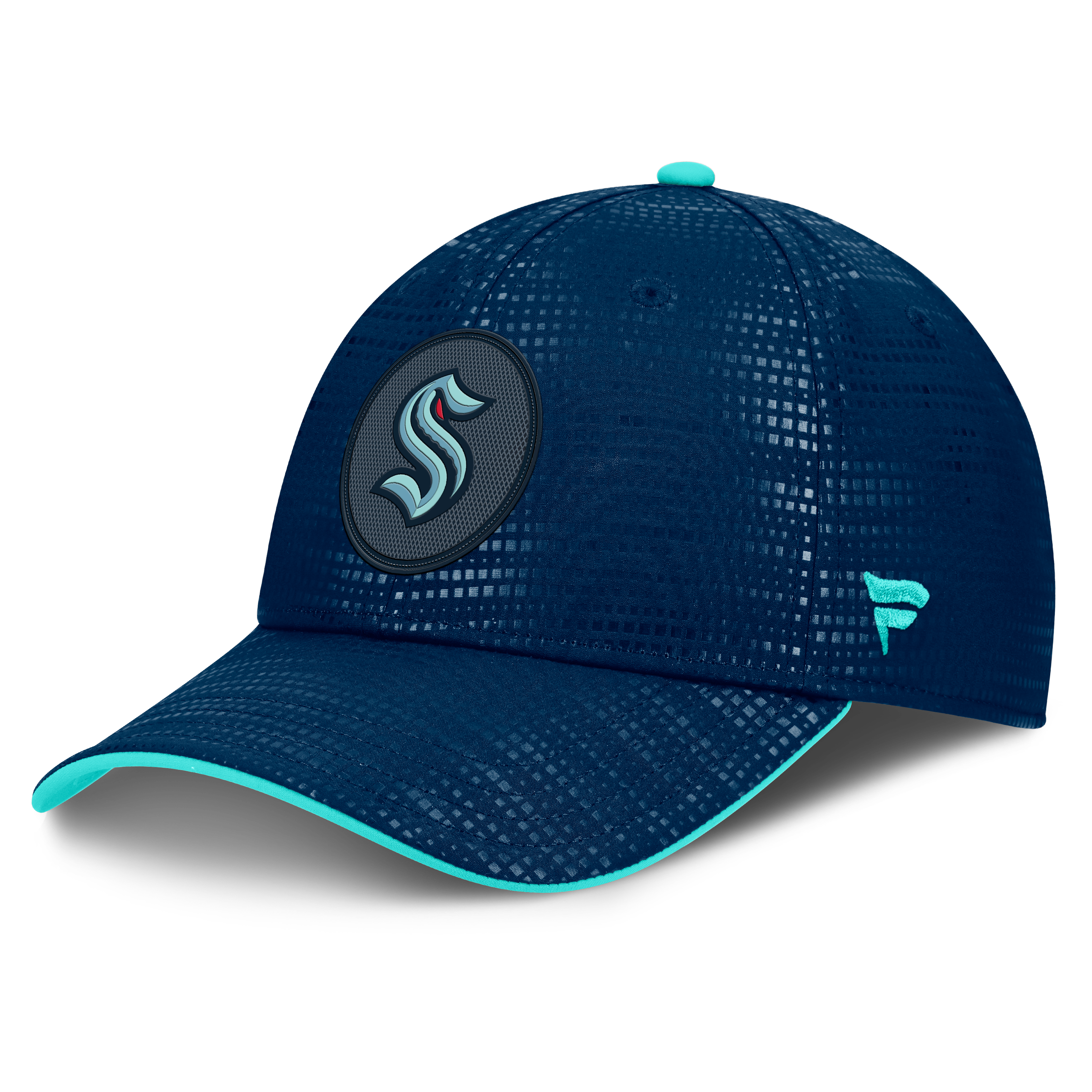 Men's Fanatics Deep Sea Blue Seattle Kraken Authentic Pro Rink Debossed Stretch Fit Hat
